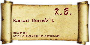 Karsai Bernát névjegykártya